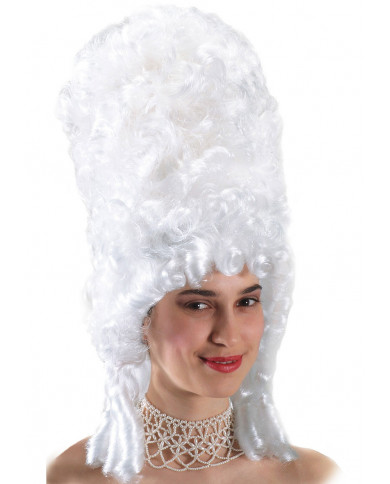 Perruque Madame Pompadour blanche dans un étui Perruque Madame Pompadour blanche dans un étui