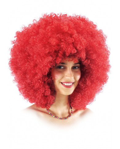 Perruque cheveux roux crépus (environ 190 g) dans un étui