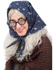 Perruque Befana avec mouchoir dans un étui Perruque Befana avec mouchoir dans un étui