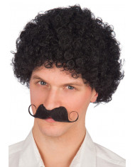 Curly Black Wig In Bag ( 60 Grs)