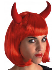 Red Pin Up Wig W/Horns In Polybag