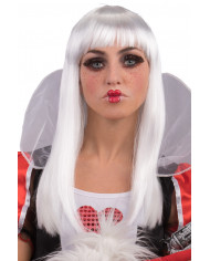 Straight long wig with fringe, to make your perfect disguise.