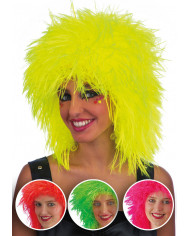 Parrucche Disco Dance con capelli fluorescenti, acconciatura