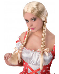 Blonde Wig W/Plaits In Polybag