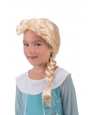 Blonde wig with plait for kid, to impersonate Frozen's
