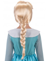 Blonde wig with plait for kid, to impersonate Frozen's