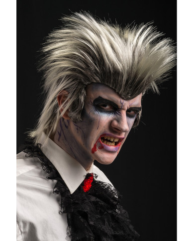 Wig with sideburns for man to complete a disquieting and