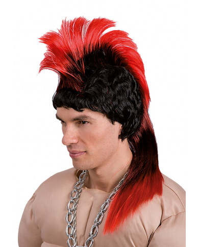 Perruque punk avec crête iroquoise rousse dans une boîte en PVC Perruque punk avec crête iroquoise rousse dans une boîte en PVC