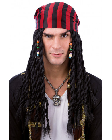 Perruque pirate avec bandana dans une boîte en PVC Perruque pirate avec bandana dans une boîte en PVC