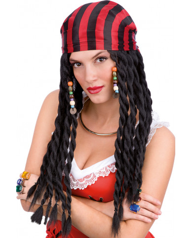 Perruque pirate avec bandana dans une boîte en PVC Perruque pirate avec bandana dans une boîte en PVC