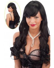Wavy Black Wig W/Fringe In Pvc Box Wavy Black Wig W/Fringe In Pvc Box