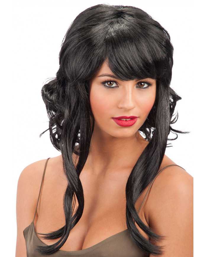 Black Curly Wigh With Puffs In Bag