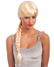 Blonde Wig With Fringe And Side Plait In Bag