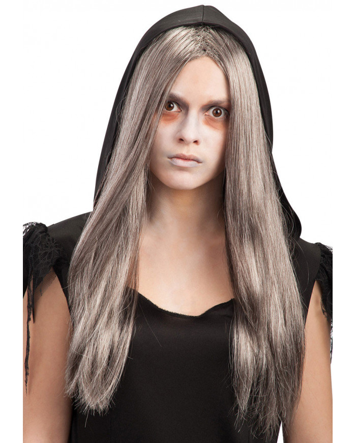 Grey Straight Wig W/Meches In Bag Grey Straight Wig W/Meches In Bag
