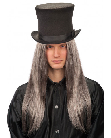 Grey Straight Wig W/Meches In Bag