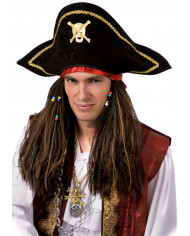 Parrucca Pirata delle Bermuda con bandana e cappello in valigetta