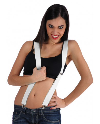 Bretelles blanches dans une pochette avec carte d’en-tête