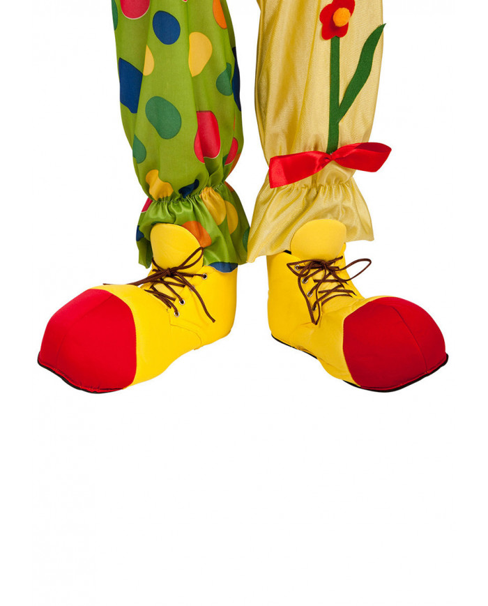 Zapatos de payaso de tela con suela de goma EVA en bolsa con solapa