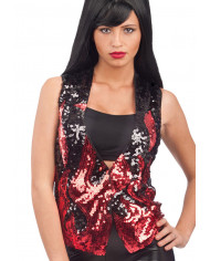 Paillettenweste mit Flammen Einheitsgröße in Beutel mit Haken