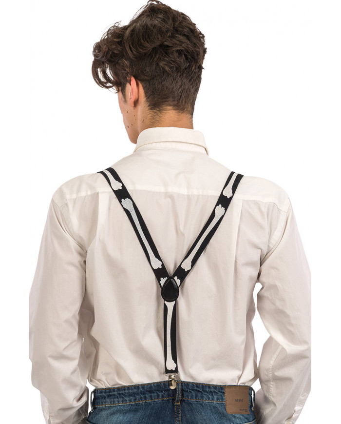 Black braces with white contrasting bones, suitable for