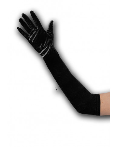 Black Satin Gloves In Pbh, Length Cm.50