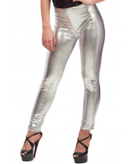 Leggings Silver Fabric Stretch Shiny (Size) In Envelope