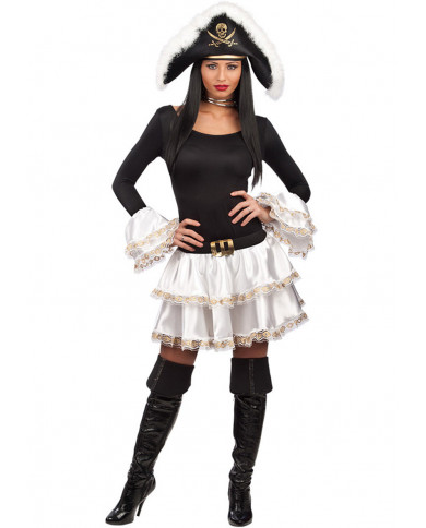 Ensemble déguisement femme pirate (jupe, longueur 30 cm environ et