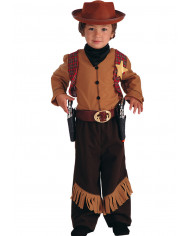 Cow-boy costume for kid with velvet coat and pants, hat and