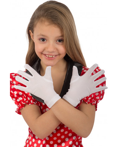 Gloves in white fabric with length cm.17, in one size for