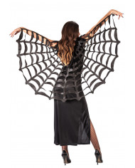 Mantello ragnatela in tessuto carta colore nero dalla lunghezza