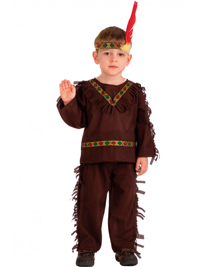 Piccolo pellerossa carinissimo con questo costume con diadema e