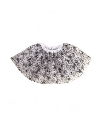 White veil skirt with black spiderwebs, one size for children White veil skirt with black spiderwebs, one size for children
