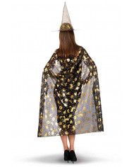 Witch set for woman composed of a black fabric cape long cm.120 Witch set for woman composed of a black fabric cape long cm.120