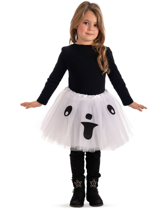 White Tutu Ghost Face For Children (One Size)