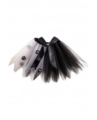 Skirt for kid in black and white veil 30 cm long, with the