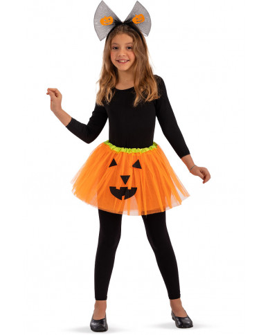 Skirt for kid in orange veil 30 cm long, with the print of a Skirt for kid in orange veil 30 cm long, with the print of a