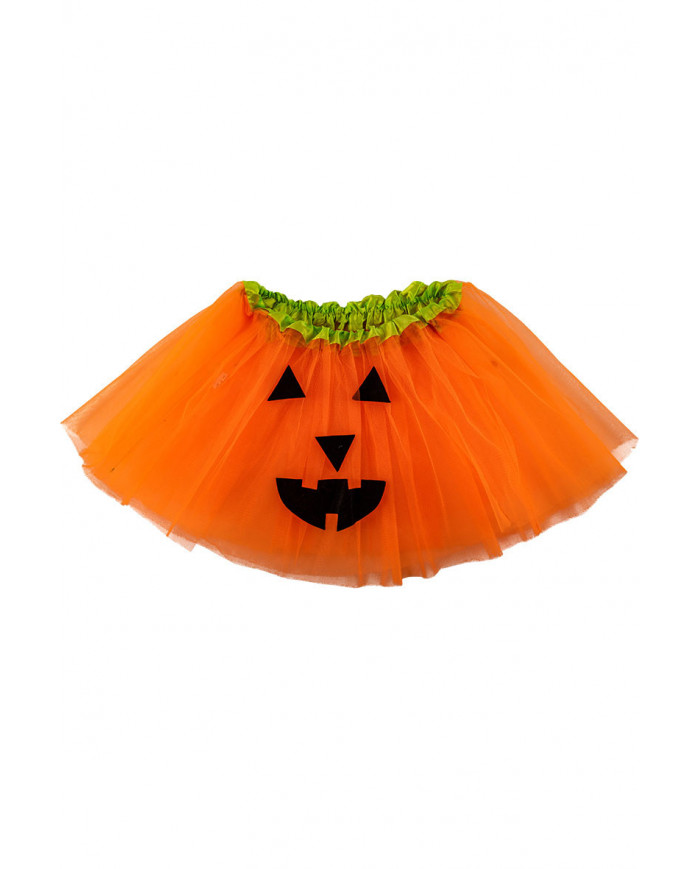 Skirt for kid in orange veil 30 cm long, with the print of a Skirt for kid in orange veil 30 cm long, with the print of a