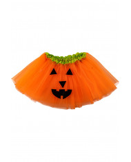 Gonna per bambina in tulle arancione lunga cm.30, con la stampa Gonna per bambina in tulle arancione lunga cm.30, con la stampa