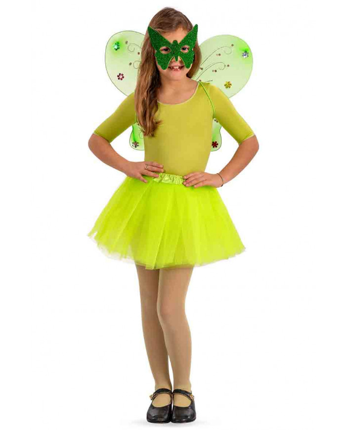 Green butterfly set consisting of wings cm.48x42, veil skirt