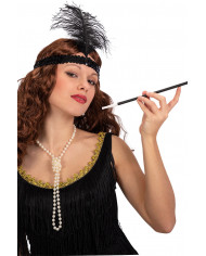 Charleston set consisting of band, necklace and cigarette