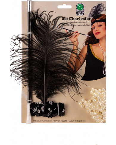 Charleston set consisting of band, necklace and cigarette Charleston set consisting of band, necklace and cigarette