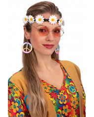 Hippie set consisting of band, glasses and earrings for a dip