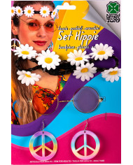 Hippie set consisting of band, glasses and earrings for a dip