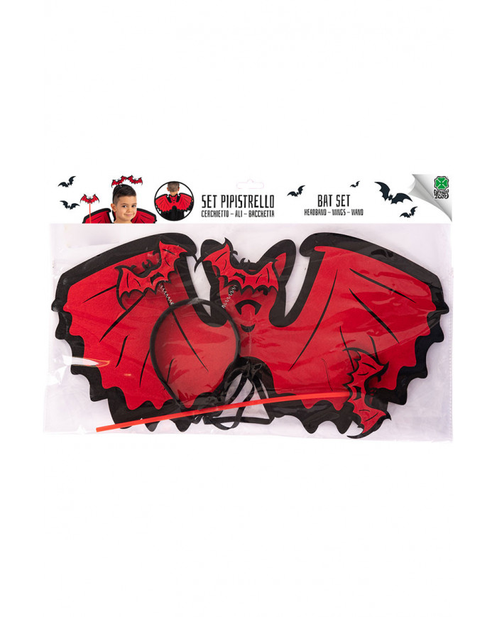 Red bat set for children consisting of wings h.cm.26x48