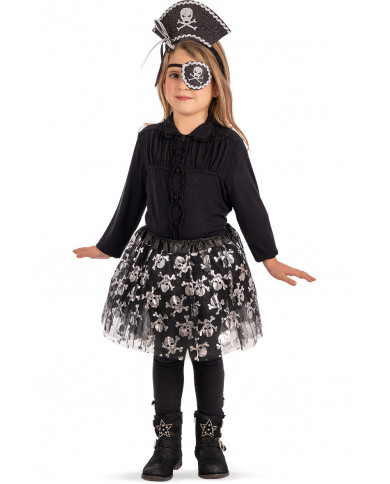 Pirate set for children consisting of veil skirt, headband and