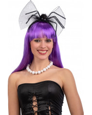 Headband with bow and black spider, a nice accessory to enrich Headband with bow and black spider, a nice accessory to enrich