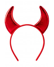 Headband with devil horns in red lurex fabric, perfect