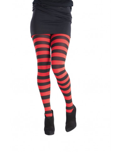 Black/red striped tights, in one size, suitable for completing Black/red striped tights, in one size, suitable for completing