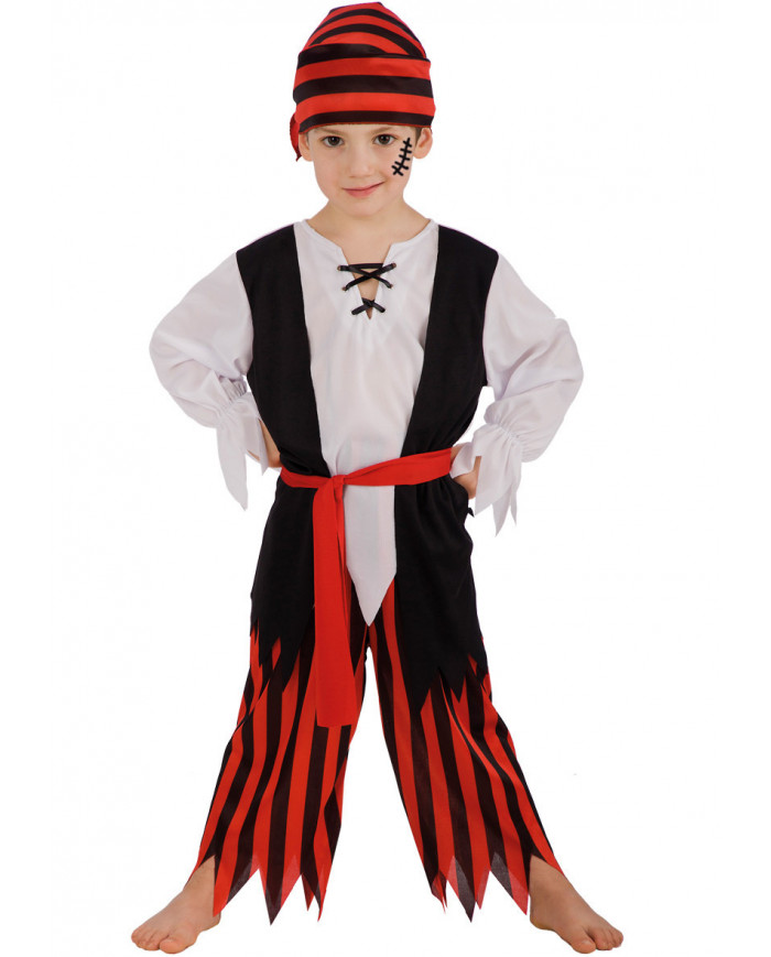 Corsair costume for kid with stretchy jacket, trousers and Corsair costume for kid with stretchy jacket, trousers and