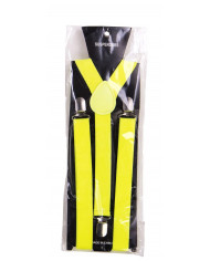 Bretelle in colore giallo fluo, adulto, perfette per completare Bretelle in colore giallo fluo, adulto, perfette per completare